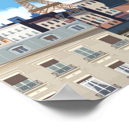 Stadsreisposter voor eiffeltoren in Parijs Frankri Poster (Hoek)