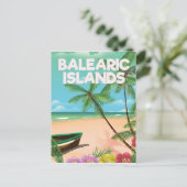 Stadsreisposter voor het strand van de Balearen Briefkaart (Staand voorkant)