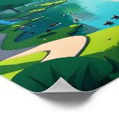 Stadsretraite met hoge bomen poster (Hoek)