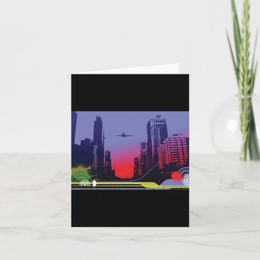 Stadsscène in Dusk Kaart (Voorkant)