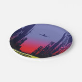 Stadsscène in Dusk Papieren Bordje (Gekanteld)