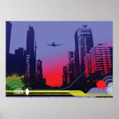 Stadsscène in Dusk Poster (Voorkant)