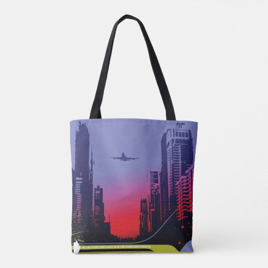 Stadsscène in Dusk Tote Bag (Achterkant)