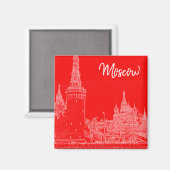 Stadsschets van de kathedraal van de stad Moskou Magneet (Voorkant / Achterkant)