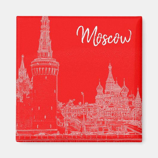 Stadsschets van de kathedraal van de stad Moskou Magneet (Voorkant)