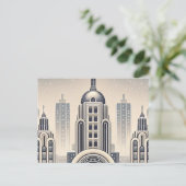 Stadssilhouet Hanukka Nachthemel Kaart (Staand voorkant)