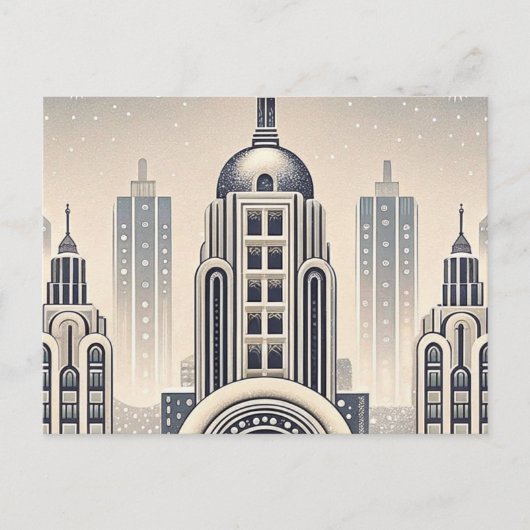 Stadssilhouet Hanukka Nachthemel Kaart (Voorkant)