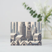 Stadssilhouet Hanukkah Kerstkaart Briefkaart (Staand voorkant)