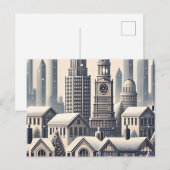 Stadssilhouet Hanukkah Kerstkaart Briefkaart (Voorkant / Achterkant)