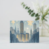 Stadssilhouet Hanukkah-wenskaart Briefkaart (Staand voorkant)