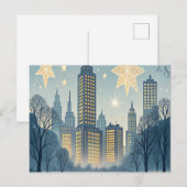 Stadssilhouet Hanukkah-wenskaart Briefkaart (Voorkant / Achterkant)