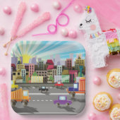 Stadssnelweg, stad en verkeer papieren bordje (Feest)