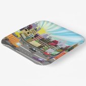 Stadssnelweg, stad en verkeer papieren bordje (Gebogen)