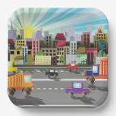 Stadssnelweg, stad en verkeer papieren bordje (Voorkant)