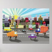 Stadssnelweg, stad en verkeer poster (Voorkant)