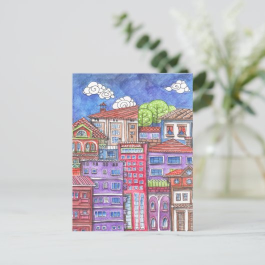 Stadsstad. Briefkaart (Staand voorkant)