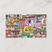 Stadsstad Stadsstad Stadshuizen Fun Waterverf Busi Visitekaartje (Achterkant)