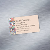 Stadsstad Stadsstad Stadshuizen Waterverf Magnetisch Visitekaartje (Voorbeeld)