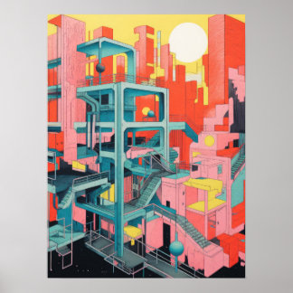 Stadsstappen: een caleidoscopische reis door stede poster