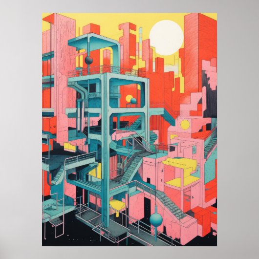 Stadsstappen: een caleidoscopische reis door stede poster (Voorkant)