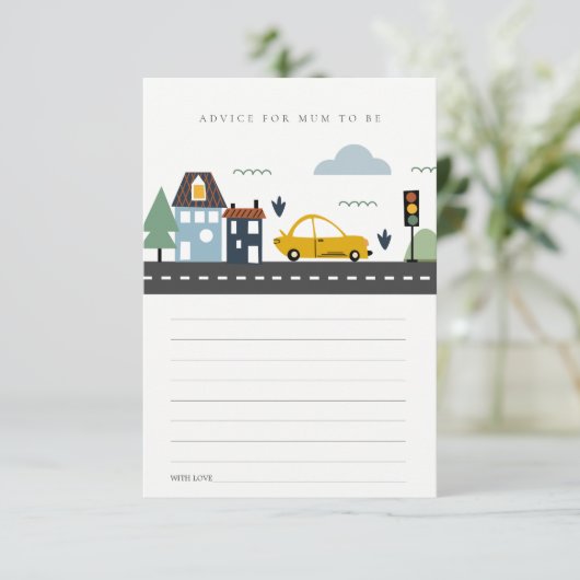 Stadsstedelijk stadsvoertuigadvies voor Baby showe Informatiekaartje (Staand voorkant)