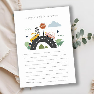 Stadsstedelijk stadsvoertuigadvies voor Baby showe Informatiekaartje