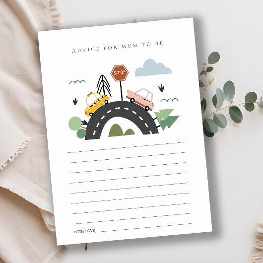 Stadsstedelijk stadsvoertuigadvies voor Baby showe Informatiekaartje