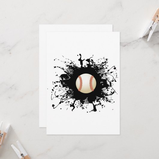 Stadsstijl honkbal kaart (Voorkant / Achterkant in situ)