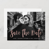 Stadsstijl | Roos Gold en foto's opslaan op datum Uitnodiging Briefkaart (Voorkant / Achterkant)