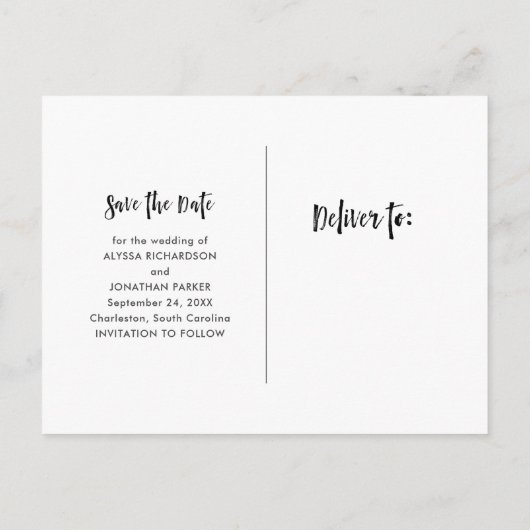 Stadsstijl | Roos Gold en foto's opslaan op datum Uitnodiging Briefkaart (Achterkant)