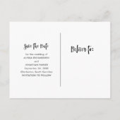 stadsstijl | Wit script en foto's slaan de datum o Uitnodiging Briefkaart (Achterkant)