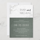 STADSSTONE GRAY MARBLE ENGAGEMENT PARTY INVITE BEDANKKAART (Voorkant)