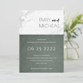 STADSSTONE GRAY MARBLE ENGAGEMENT PARTY INVITE BEDANKKAART (Staand voorkant)