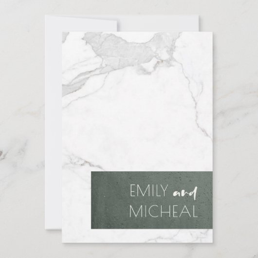 STADSSTONE GRAY MARBLE ENGAGEMENT PARTY INVITE BEDANKKAART (Achterkant)