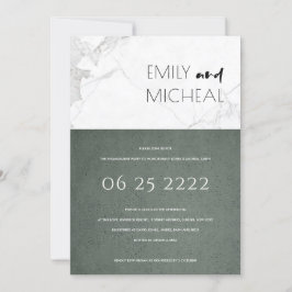 STADSSTONE GRAY MARBLE ENGAGEMENT PARTY INVITE BEDANKKAART