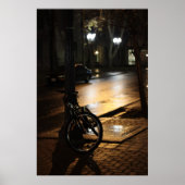 Stadsstraat 's nachts poster (Voorkant)