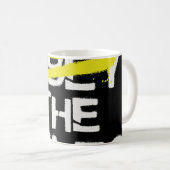 Stadsstraten breken de regels stencil graffiti koffiemok (Voorkant rechts)