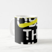 Stadsstraten breken de regels stencil graffiti koffiemok (Voorkant links)