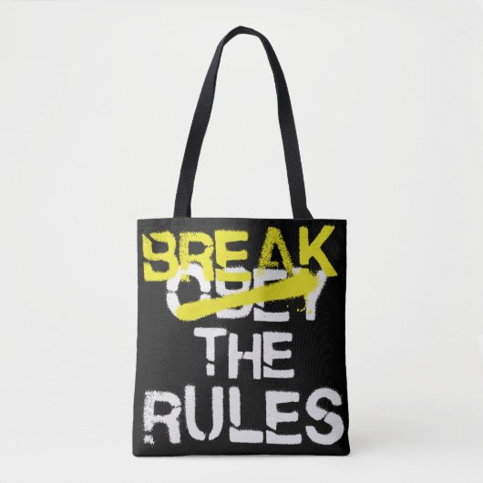 Stadsstraten breken de regels stencil graffiti tote bag (Voorkant)