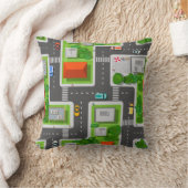 Stadsstraten en -auto's kussen (Deken)