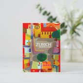 Stadsstraten van Zürich, Zwitserland. Areal uitzic Briefkaart (Staand voorkant)