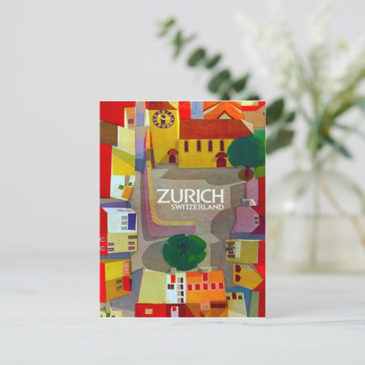 Stadsstraten van Zürich, Zwitserland. Areal uitzic Briefkaart (Staand voorkant)