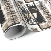 Stadstaal Zwart en Wit Cadeaupapier (Rol Hoek)