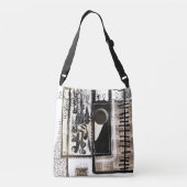 Stadstaal Zwart-wit Crossbody Tas (Achterkant)