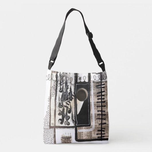 Stadstaal Zwart-wit Crossbody Tas (Achterkant)