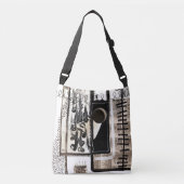 Stadstaal Zwart-wit Crossbody Tas (Voorkant)