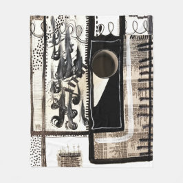 Stadstaal Zwart-wit Fleece Deken