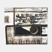 Stadstaal Zwart-wit Fleece Deken (Voorkant (Horizontaal))