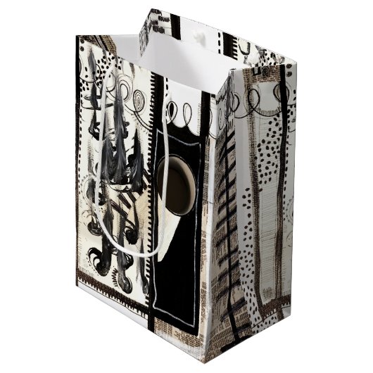 Stadstaal Zwart-wit Medium Cadeauzakje (Voorkant Gekanteld)