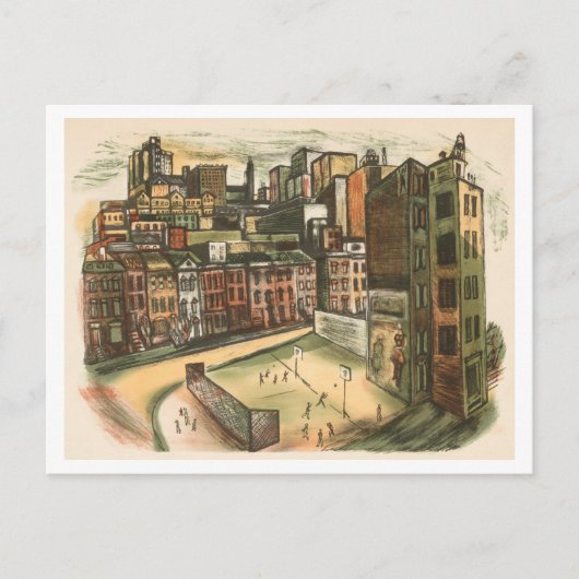 Stadstaferel met Speeltuin Ansichtkaart Briefkaart (Voorkant)